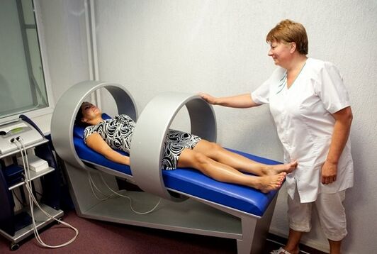 Magnetic procedure belongs to physiotherapy treatment and does a course of 10 sessions