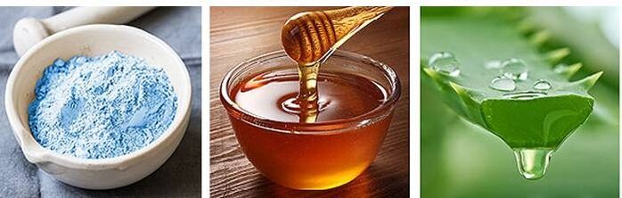 Green clay, honey and aloe vera juice treat back pain